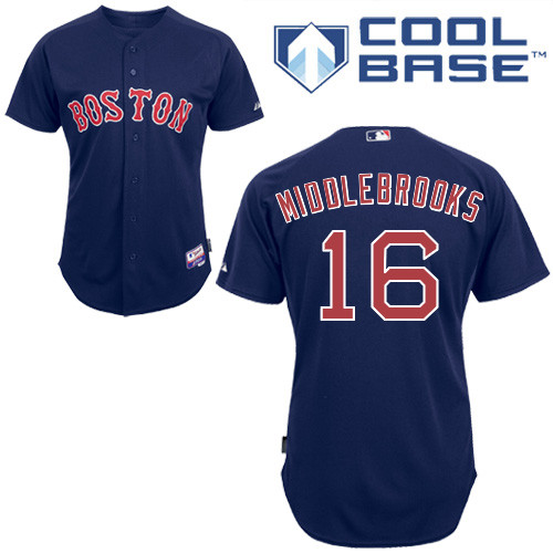 Will Middlebrooks #16 MLB Jersey-Boston Red Sox Men's Authentic Alternate Navy Cool Base Baseball Jersey